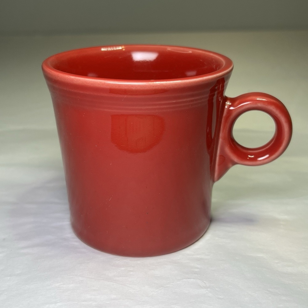 Fiesta Fiestaware HCL USA Red Ring Circle Handle Mug 12oz Nice